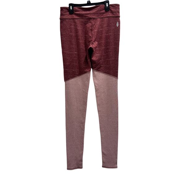 FP‎ Movement Heathered Wine Ribbed Pink Colorblock Evolution Leggings Sz Medium - Picture 4 of 10